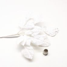 Vintage White Velvet Rose Leaves
